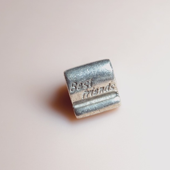 Auth Pandora Silver "Best Friends" Scroll Charm - Picture 1 of 3